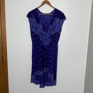 Womens Johnny Was Purple Tunic Dress Short Size M EUC!
